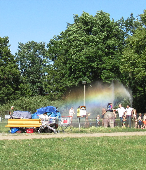 Silja Korn, Regenbogen am Springbrunnen